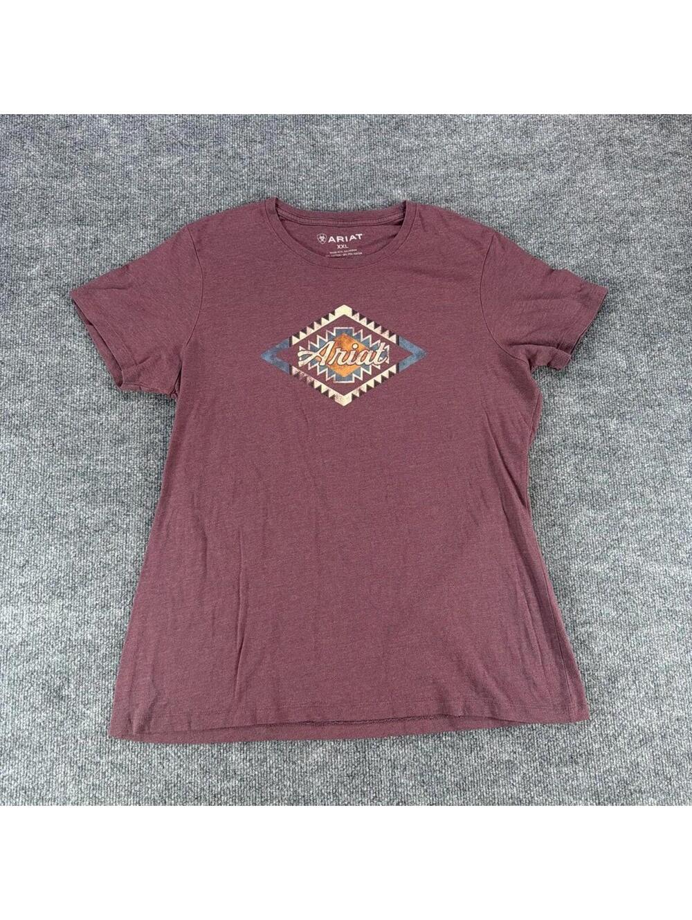 Ariat Women's XXL Graphic T-Shirt Burgundy - Casual,‎ Workwear, Southwest